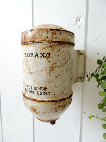 【BORAXO】ホーロー製・アンティーク・ソープディスペンサー・USA・石鹸入れ