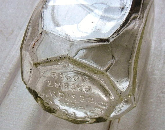 【BEST FOODS】蜂の巣デザイン・ヴィンテージ・ガラスジャー/ガラス瓶/ガラス容器 USA