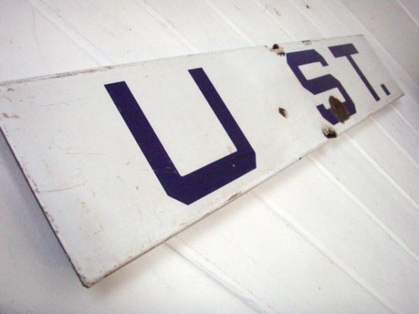 【U ST.】ヴィンテージ・ホーロー製・ストリートサイン・USA・看板・アメリカ