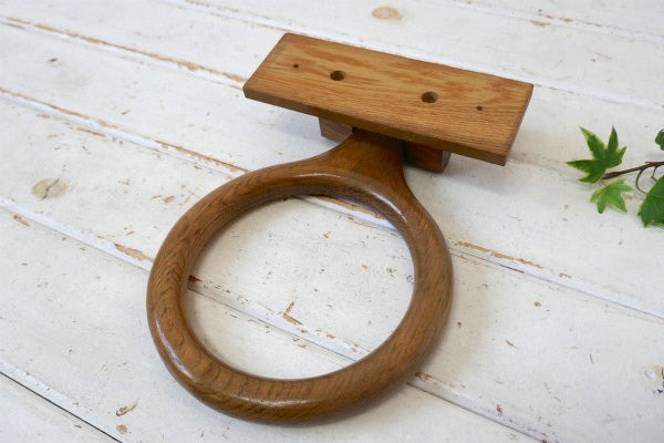 木製 ヴィンテージ タオルリング タオルハンガー パウダールーム トイレタリー カントリー USA