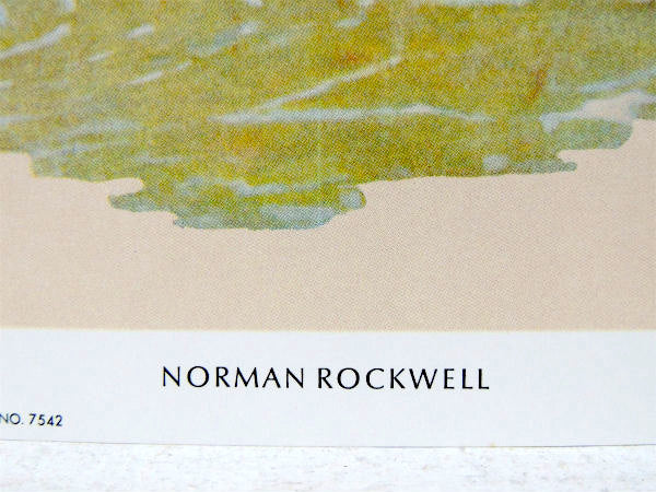 【ノーマンロックウェル】フィッシングと可愛い犬・1972s・ヴィンテージ・ポスター・壁飾り・印刷物