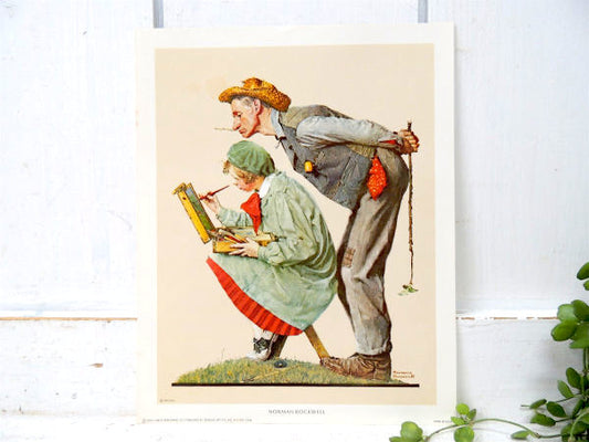【ノーマンロックウェル】お絵描き&少女・1972s・ヴィンテージ・ポスター・壁飾り・印刷物