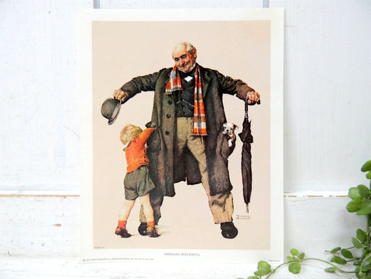 ノーマン ロックウェル 男の子&子犬・1972s・ヴィンテージ・ポスター・壁飾り・印刷物