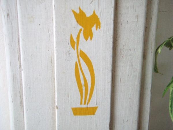 NUWAY KITCHEN KNIFE HOLDER ホワイト×イエロー 木製 1930~1940s ヴィンテージ キッチン ナイフホルダー 包丁スタンド カントリー USA