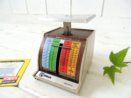 【PELOUZE】カラフルな文字盤&ウッド柄・ヴィンテージ・ポスタルスケール/郵便はかり USA
