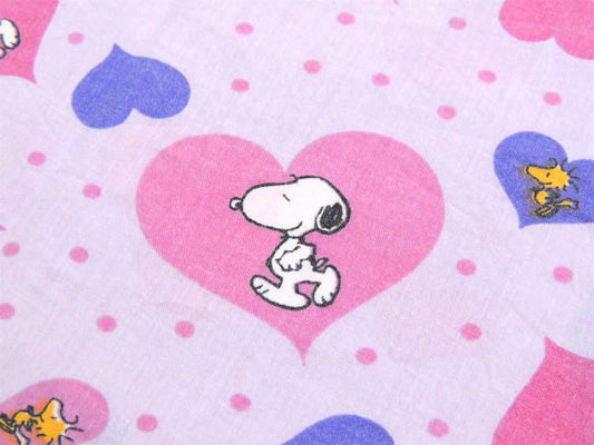 【スヌーピー&ウッドストック】50周年記念品・ラブリーなハート柄・USEDピロケース/枕カバー