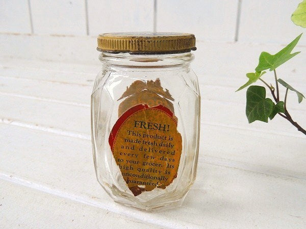 【BEST FOODS】蜂の巣デザイン・マヨネーズのヴィンテージ・ガラスジャー/ガラス瓶USA