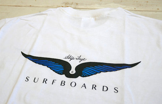 Skip Frye・スキップフライ・Frye Wings・ホワイト×ブルー・ポケットTシャツ(M)