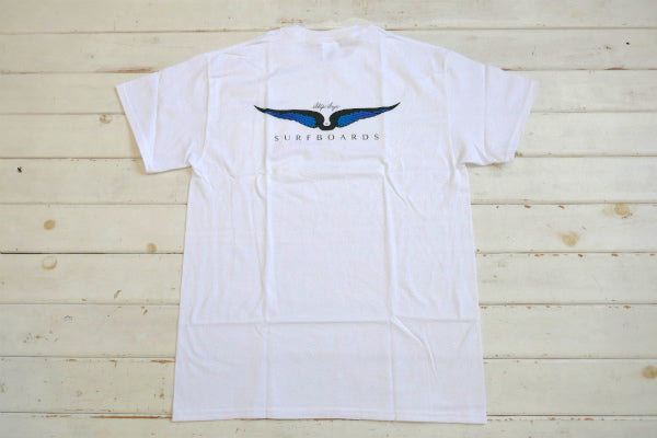 Skip Frye・スキップフライ・Frye Wings・ホワイト×ブルー・ポケットTシャツ(M)