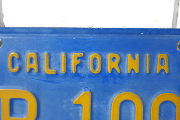 PB 1096・青色 カリフォルニア 1969's~ ヴィンテージ ナンバープレート USA