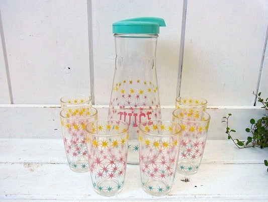 【ヘーゼルアトラス】箱入り・50’sヴィンテージ・グラス&ピッチャーセット USA