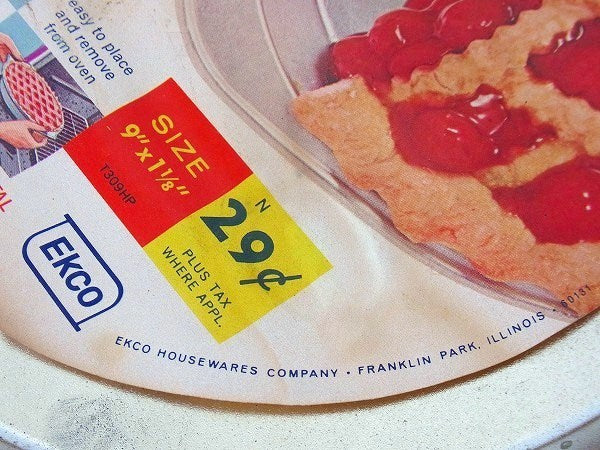 【EKCO】紙パッケージ付き・未使用・ヴィンテージ・パイ皿/パイモールド/パイプレート