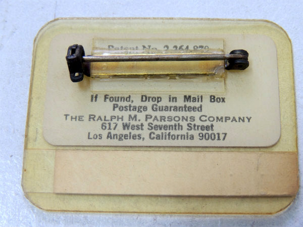 パーソンズ・工業系 USA・ロサンゼルス・ヴィンテージ・バッジ・アクセサリー・LA・名札・建設