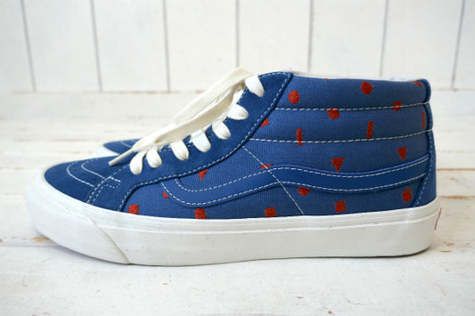 Vans バンズ Vault・SK8-MID・幾何学模様・ブルー・スニーカー・スケートミッド USA