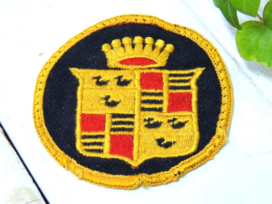 【GM・Cadillac】キャデラック・エンブレム・ロゴ・ヴィンテージ・ワッペン・刺繍・アメ車