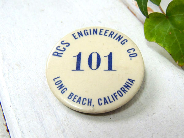 【101・RCS・カリフォルニア】ロングビーチ・ビンテージ・ナンバー・缶バッジ・アドバタイジング