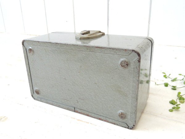 【SWACO・グレー】工業系・持ち手ハンドル付き・ヴィンテージ・キャッシュボックス・ケース