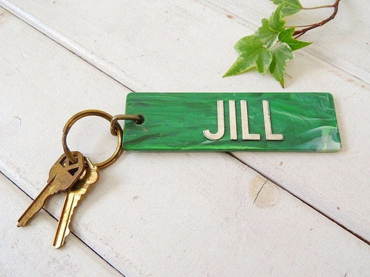 【JILL】ネーム入りビンテージキーホルダー・真鍮製キー2本付き・USA