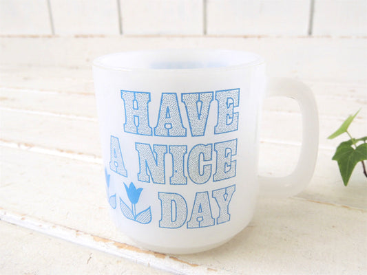 【グラスベイク】HAVE A NICE DAY&チューリップ柄・ヴィンテージ・マグカップ/食器