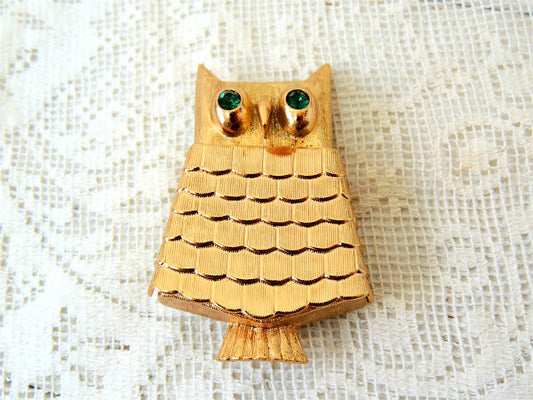 AVON エイボン・ふくろう・練り香水入り・ヴィンテージ・ブローチ 小物 アクセサリー