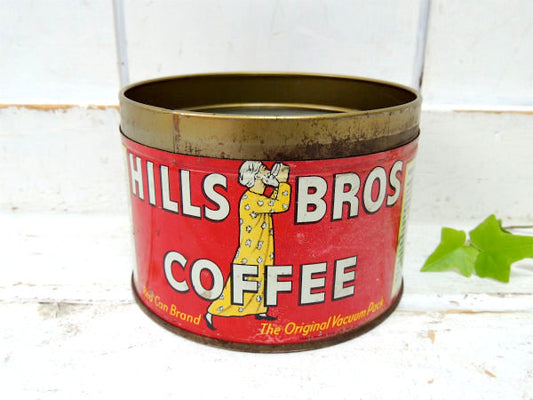 【HILLS BROS】ヒルスコーヒー・ブリキ製・ヴィンテージ・コーヒー缶/ティン缶USA