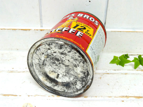 【HILLS BROS/12¢OFF】ヒルスコーヒー・ブリキ製・ヴィンテージ・コーヒー缶/ティン缶