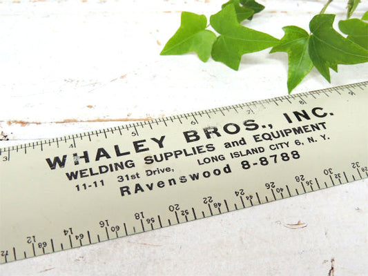 【WHALEY BROS・NY】アドバタイジング・ルーラー・スチール製・工業系
