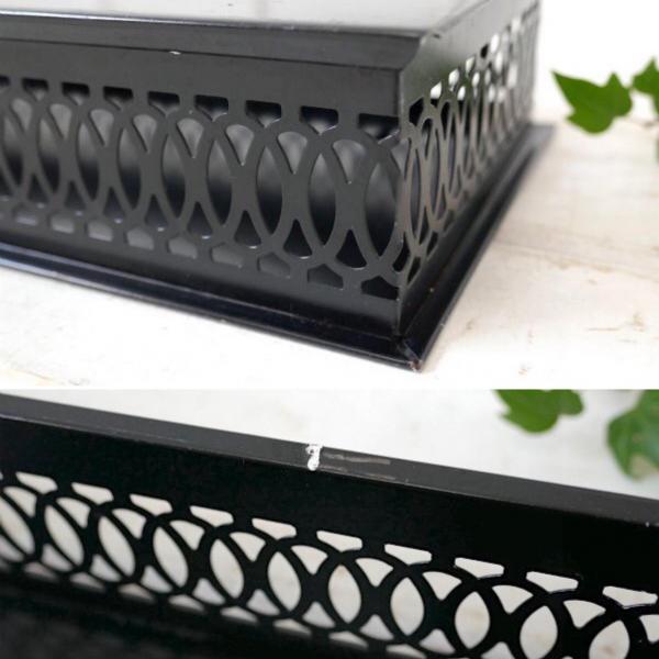 デコラティブ・花柄・トールペイント・メタル製・ヴィンテージ・ティッシュケース・ティッシュボックス