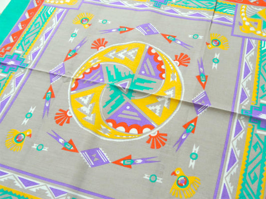 【Wamcraft】ネイティブアメリカン・サンダーバード&波柄・ヴィンテージ・バンダナ・ハンカチ