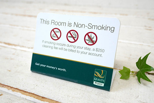 USAホテル・マリファナ・禁止・卓上サイン・禁煙・サインプレート・看板・アドバタイジング