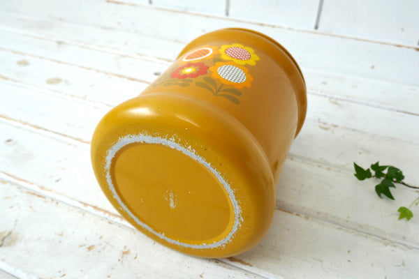 キュート ポップカラー 花柄 フラワー WEST BEND・ヴィンテージ・キャニスター USA