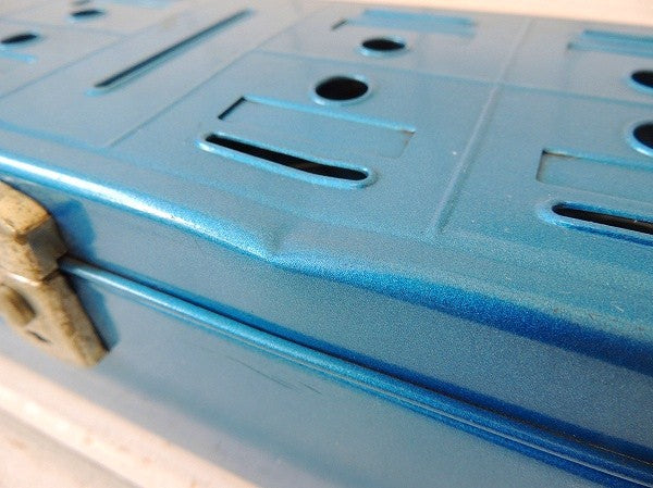 CLIMAX ブルーメタリック・メタル製・ヴィンテージ・キャッシュボックス・金庫・USA