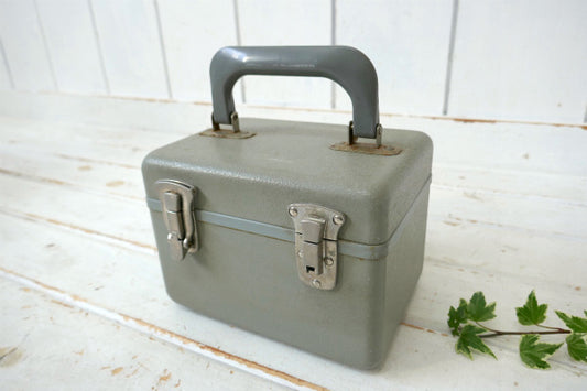 工業系 グレー ヴィンテージ メタルケース ツールケース キャッシュボックス 金庫 ガレージ USA