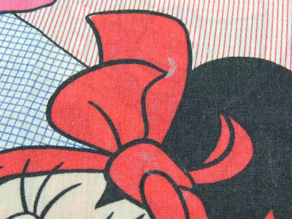 【ミニーマウス】ディズニー・ヴィンテージ・ユーズドシーツ(フラットタイプ)USA