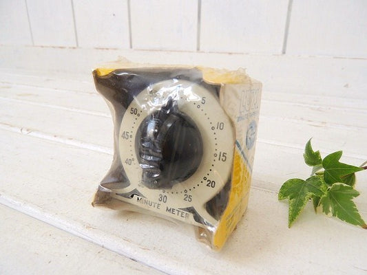 【LUX】白色のメタル製・デッドストック未開封・ヴィンテージ・キッチンタイマー/タイマー USA