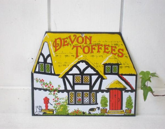 イギリス製 DEVON TOFFEES・アンティーク・ホーロー・サイン