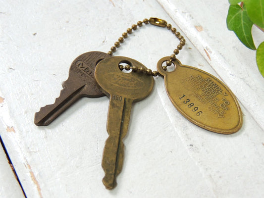 【フリーメイソン&シュライナー】オクラホマ・真鍮製・ビンテージ・キーホルダー・フォード・鍵付き