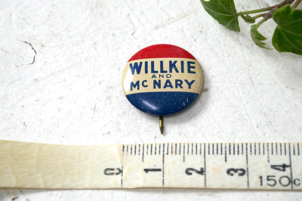 ウェンデルウィルキー 1940's アメリカ大統領選挙　共和党議員 ヴィンテージ 缶バッジ US