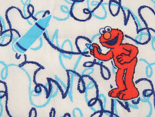 【セサミストリート】エルモ・クレヨンお絵描き柄・ユーズドシーツ(ボックスタイプ)USA