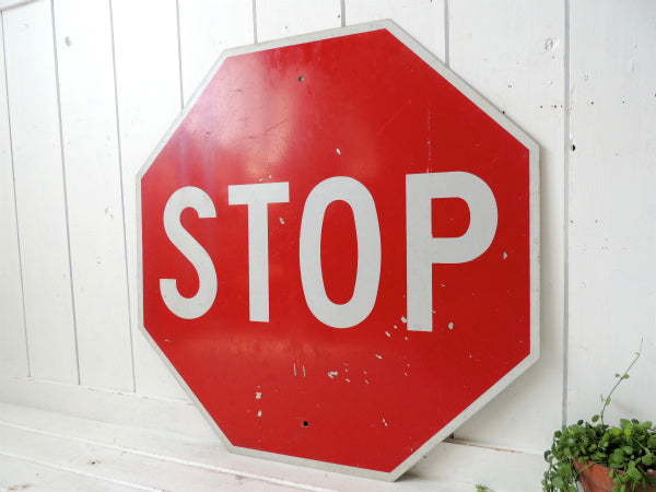 【STOP/米国標識】ビックサイズ・ヴィンテージ・ストリートサイン・道路標識・USA