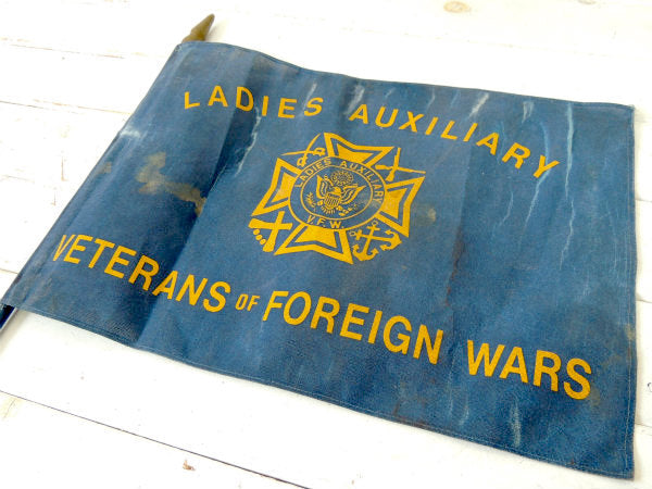 【V.F.W.】LADIES AUXILIARY・アメリカン・フラッグ・旗・ポール付き・ミリタリー