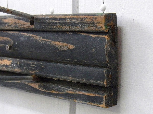 シャビーな木製・ヴィンテージ・5連・ウォールフック/壁掛けフック　USA