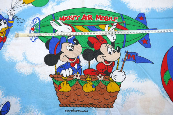 ミッキー&フレンズー ディズニー カラフル 飛行船 ヴィンテージ ユーズドシーツ(ボックスタイプ)