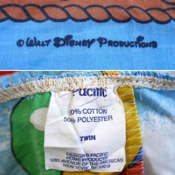 ミッキー&フレンズー ディズニー カラフル 飛行船 ヴィンテージ ユーズドシーツ(ボックスタイプ)