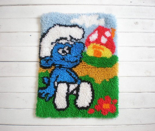 USA スマーフ・ヴィンテージ・フックドラグ/タペストリー