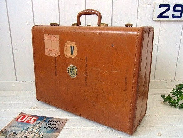 Samsonite キャメル レザー スーツケース アメリカ ヴィンテージ 家具
