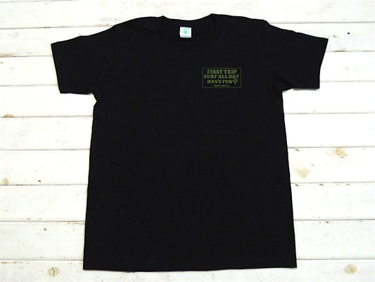 【First Trip】ファーストトリップ・ブラック色・オリジナル・Tシャツ/コットン100%