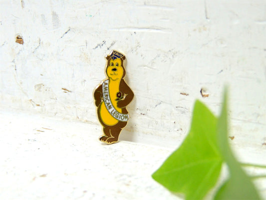 【AMERICAN LEGION・CALIF】熊・モチーフ・ヴィンテージ・ピンバッジ・ミリタリー