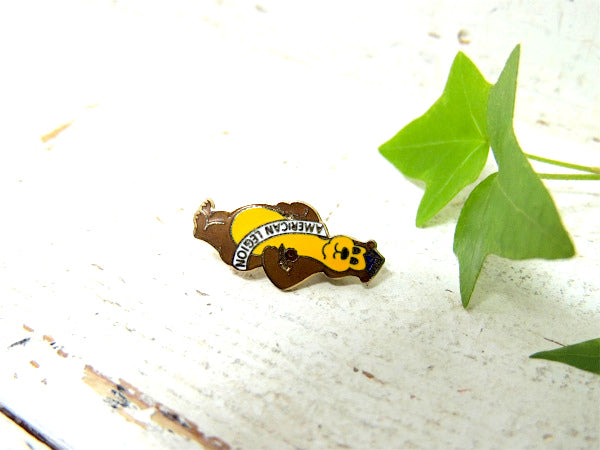 【AMERICAN LEGION・CALIF】熊・モチーフ・ヴィンテージ・ピンバッジ・ミリタリー