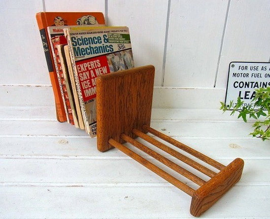 ミッドセンチュリー 木製・アンティーク ブックスタンド・ブックエンド・無垢材 USA